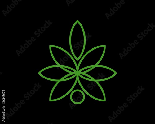 Abstract green cannabis leaf