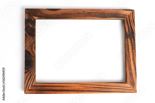  picture frame old wood isolate on white background