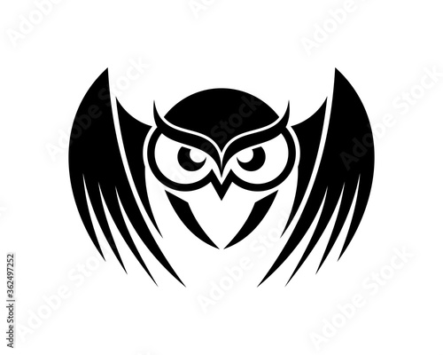 Black flying owl