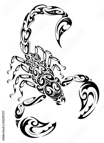 Tribal style scorpion drawing