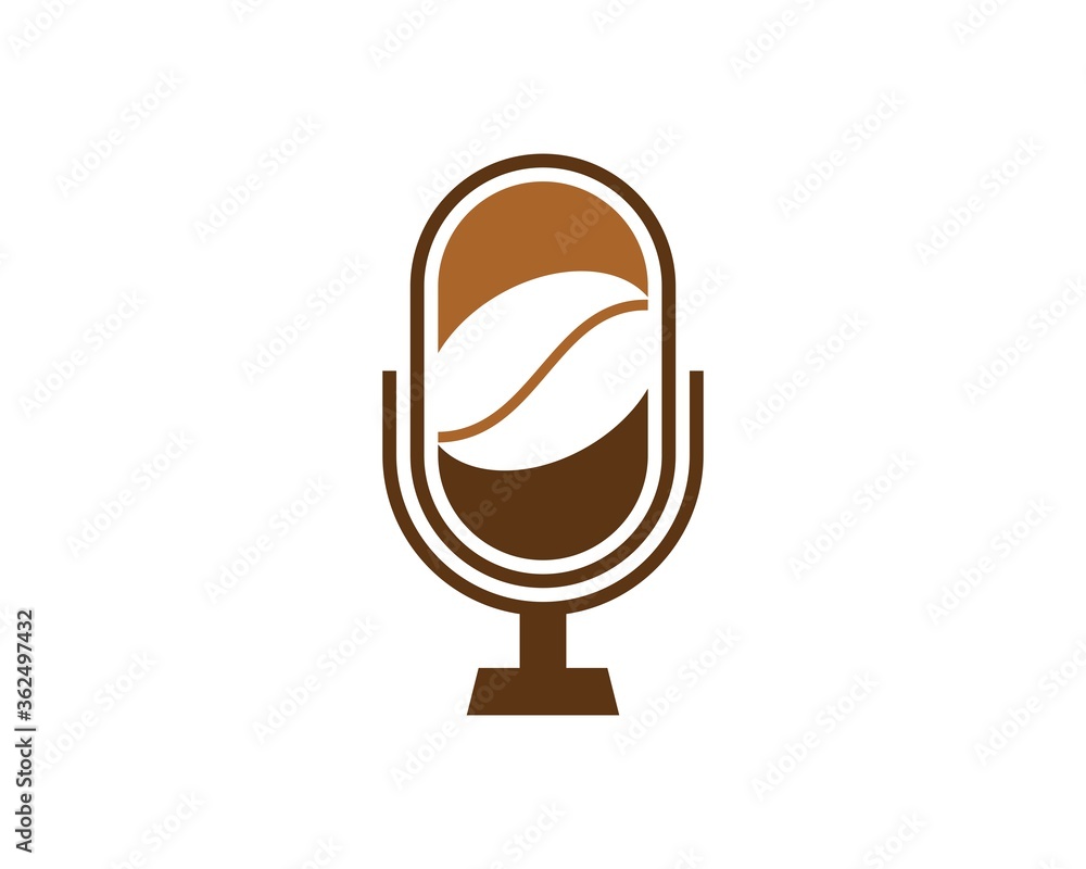 Podcast microphone with coffee beans Podcast microphone with coffee beans