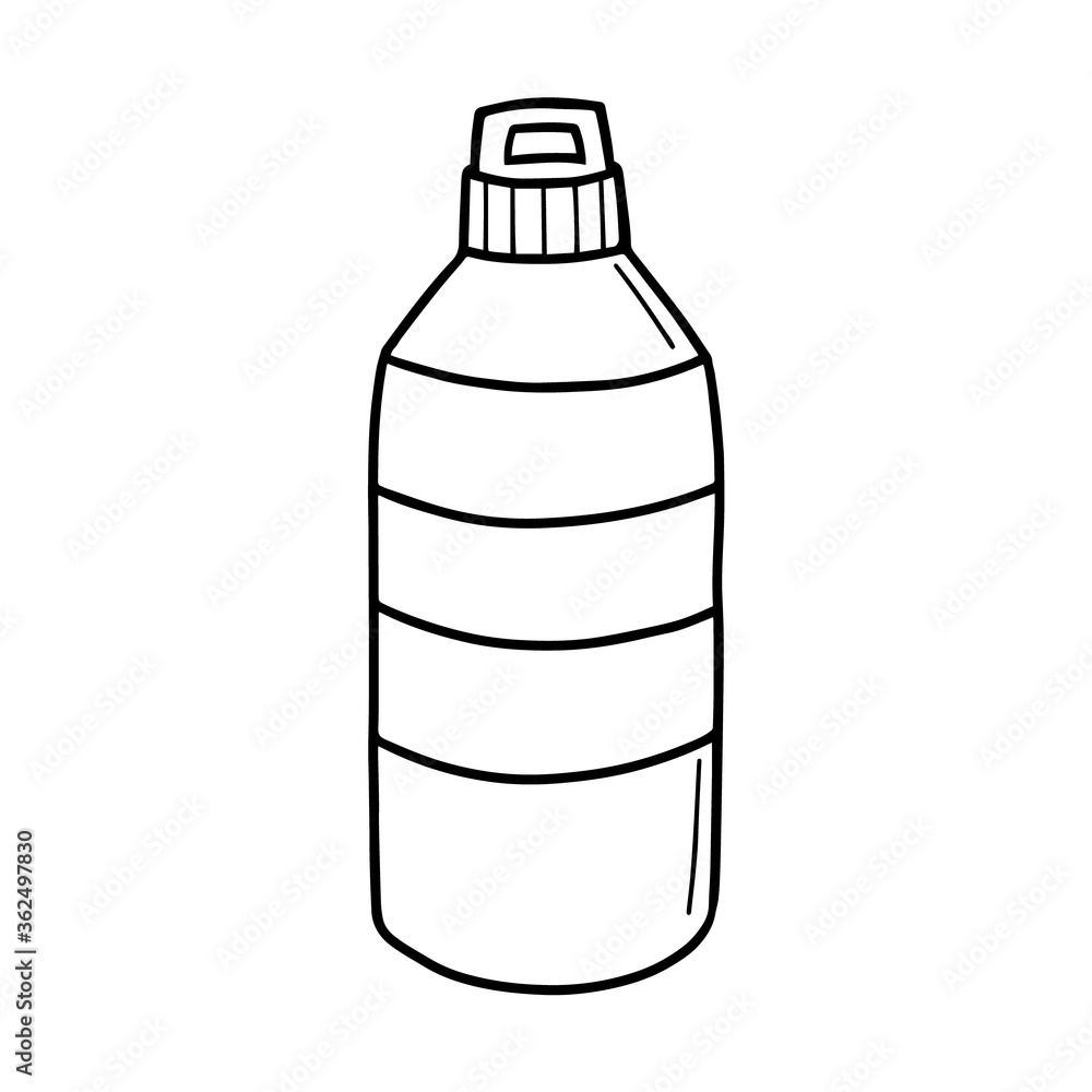 sports water bottle isolated on a white background. Vector stock illustration in Doodle style sports water bottle isolated on a white background. Vector stock illustration in Doodle style
