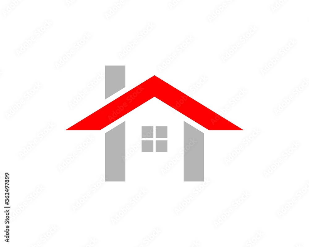 Simple house shape with red roof