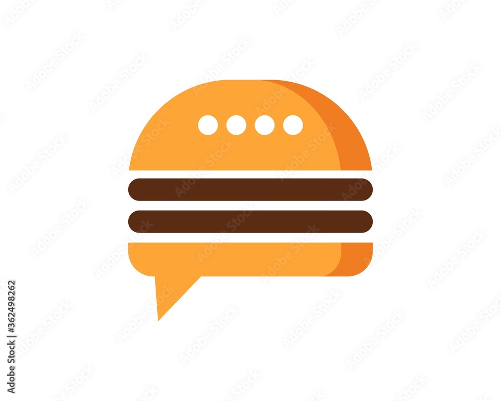 Fototapeta premium Burger with bubble chat