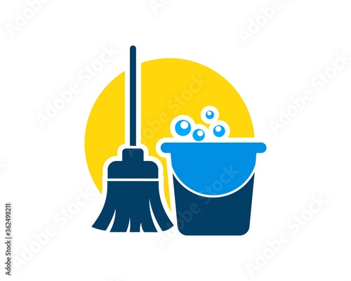Cleaning with mop and soapy water