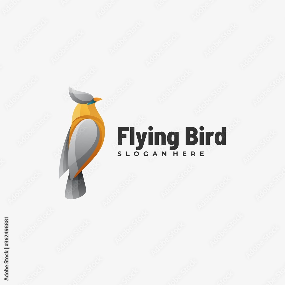Fototapeta premium Vector Logo Illustration Flaying Bird Gradient Colorful Style.