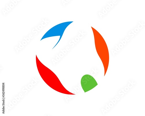 White teeth inside the rainbow circle