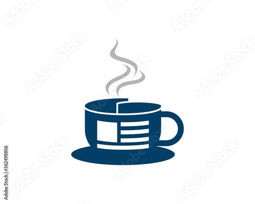 Hot coffee cup and newspaper