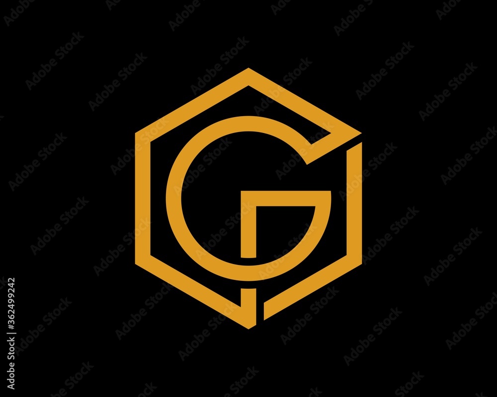 G letter inside the hexagon line G letter inside the hexagon line