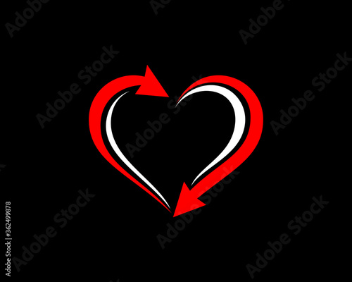 Red arrow form a love shape
