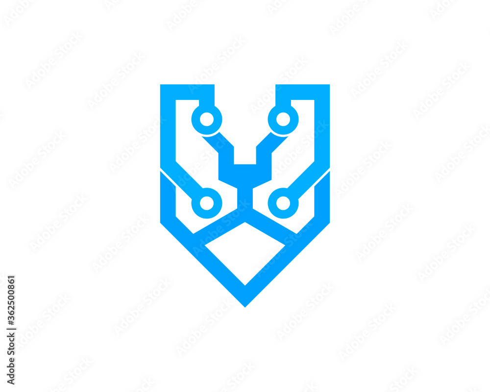 Lion head with circuit technology Lion head with circuit technology