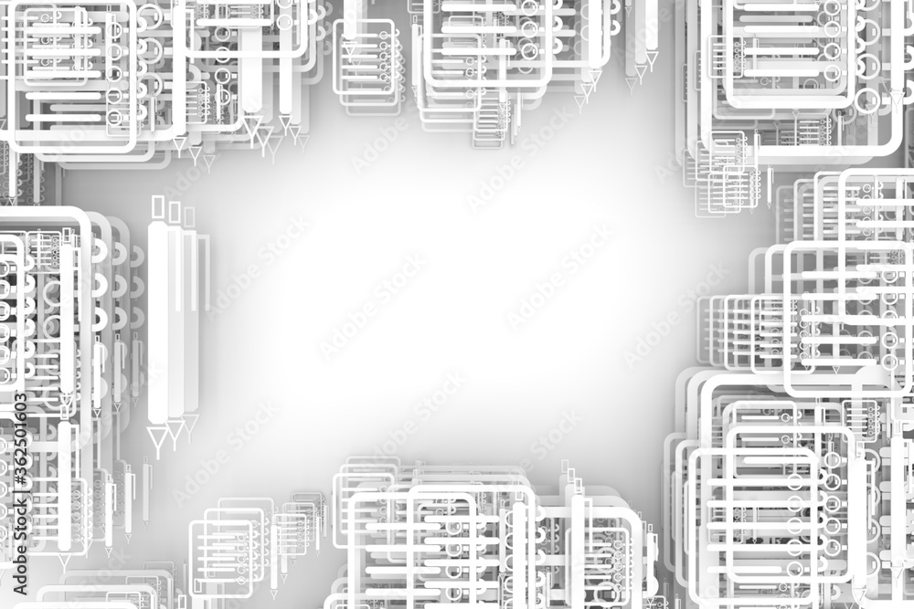 black and white business abstract blurred background 3d illustration