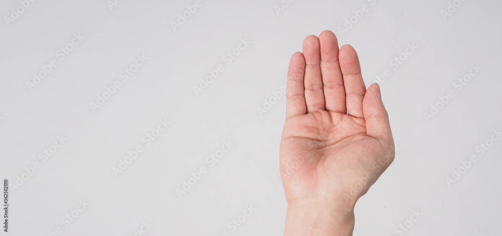 Empty hand washing or beg on white background. Empty hand washing or beg on white background.