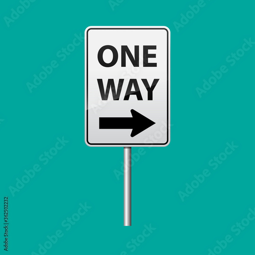 One way sign isolated on background vector illustration.