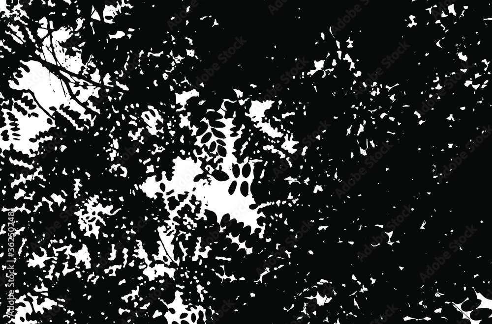 Tree leaves. Forest nature backdrop.Grunge texture. Grunge black and white vector overlay. Grungy grainy surface. Tree leaves. Forest nature backdrop.Grunge texture. Grunge black and white vector overlay. Grungy grainy surface.
