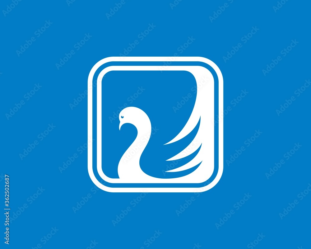 Rectangle shape with swan inside Rectangle shape with swan inside