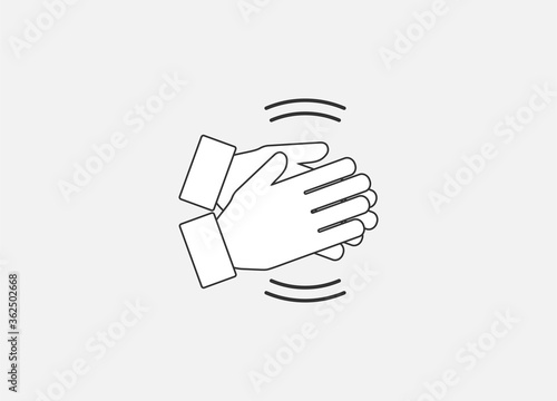Applause, clap hands, ovation icon. Vector illustration, flat design.