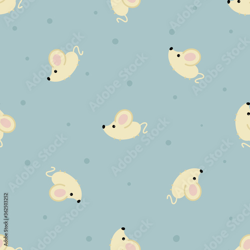 Fototapeta Naklejka Na Ścianę i Meble -  Cute mouse seamless pattern