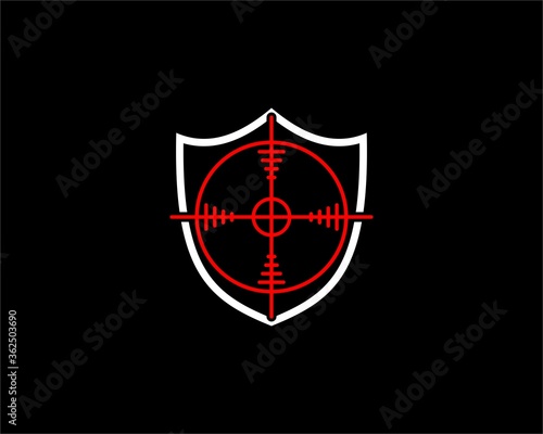 Shield with red shooting target