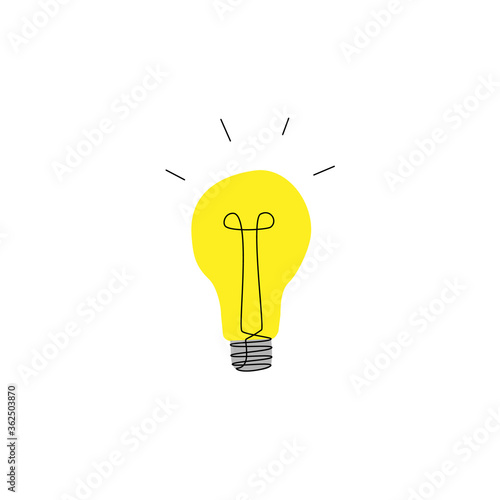 yellow luminous lamp hand-drawn
