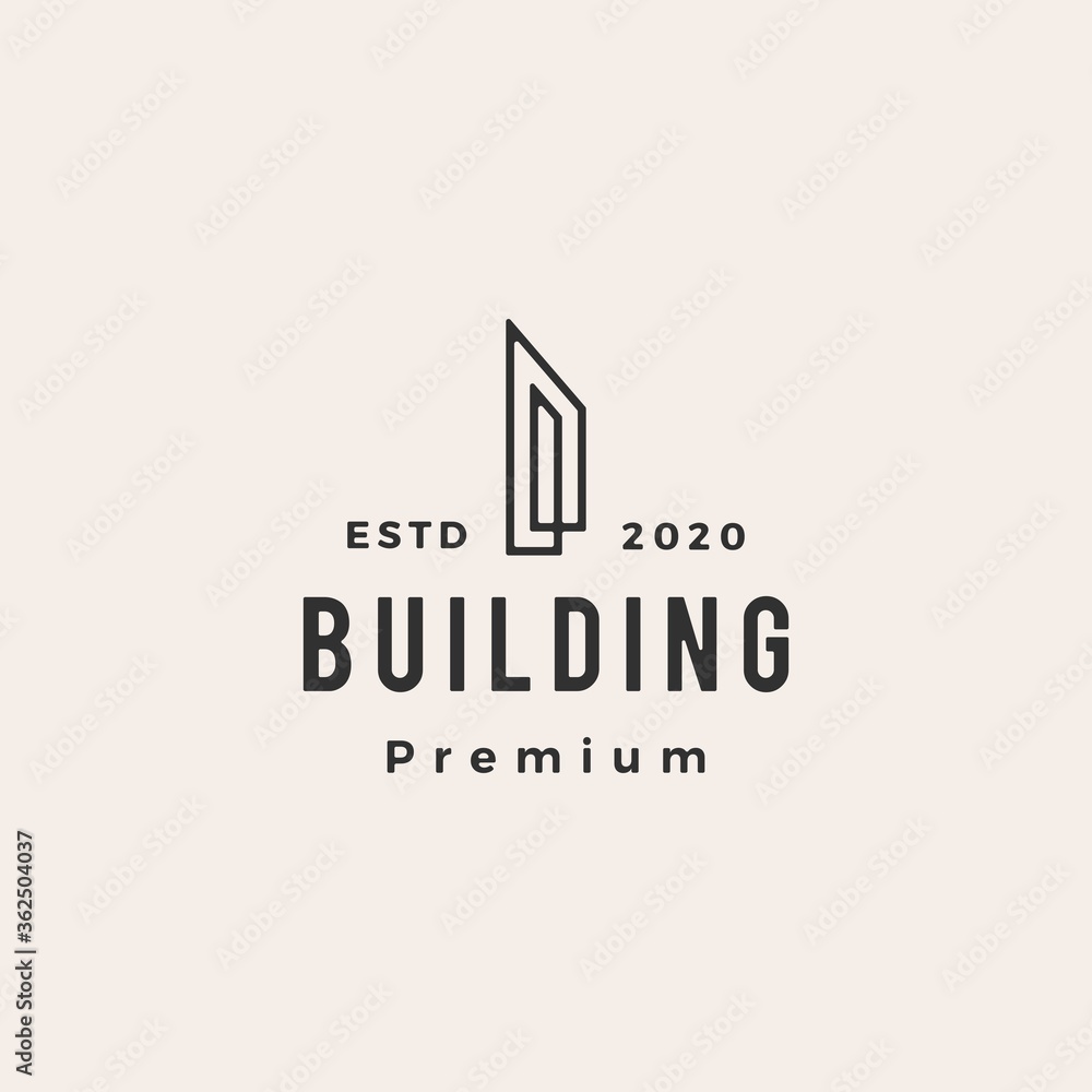Fototapeta premium building hipster vintage logo vector icon illustration