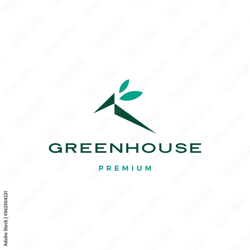 green house leaf roof logo vector icon illustration green house leaf roof logo vector icon illustration