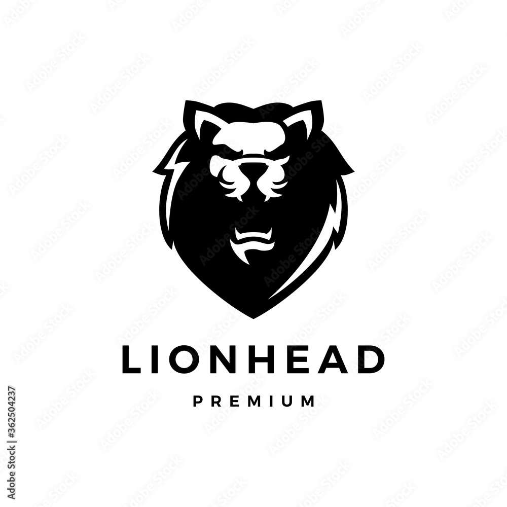 lion head logo vector icon illustration