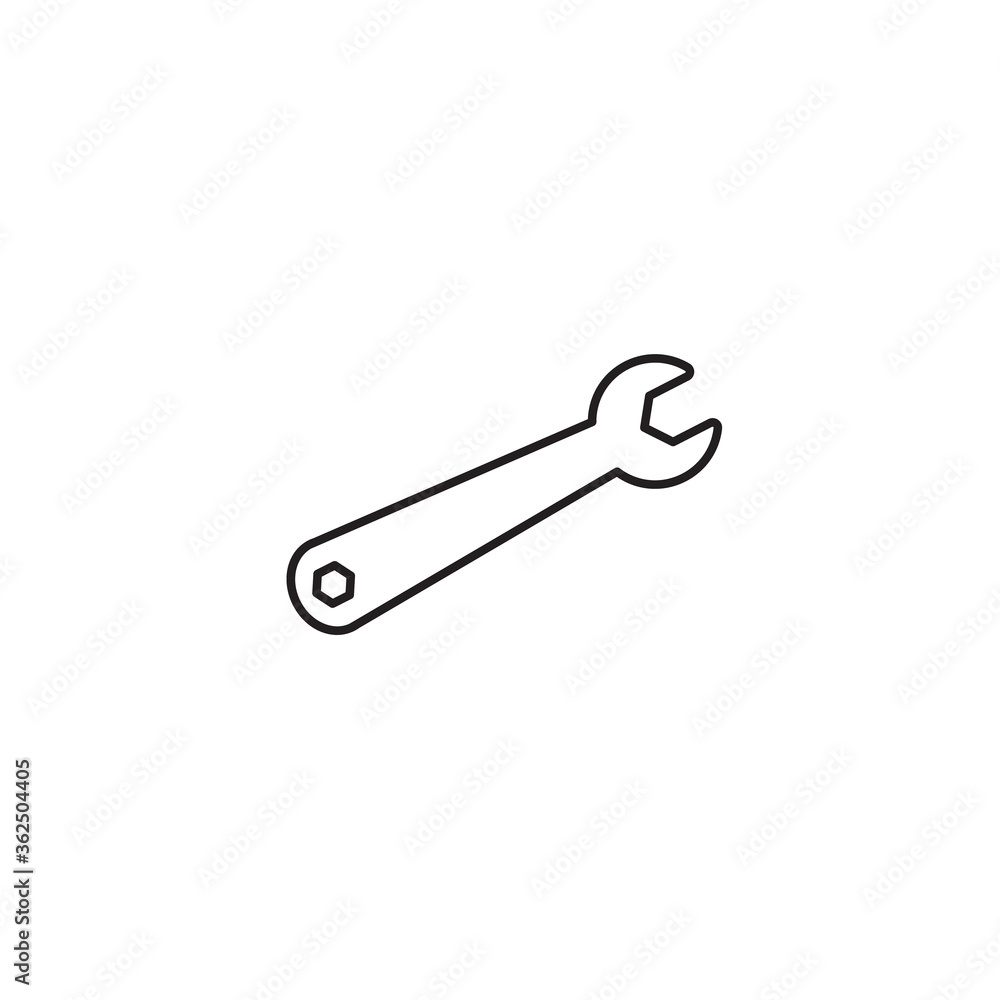 Wrench line icon vector