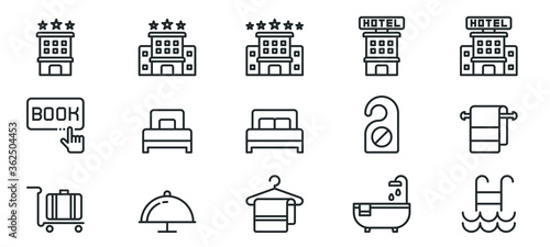 hotel icons . line vector illustration  