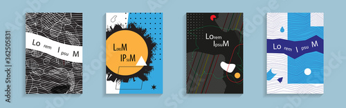 Vector set. Abstract covers. Modern business brochure, banner, page, leaflet, flyer, magazine, cover book template.