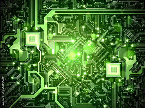 High tech electronic circuit board vector background.