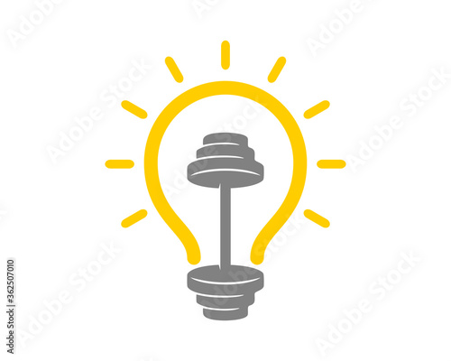 Light bulb with dumbbell in the middle