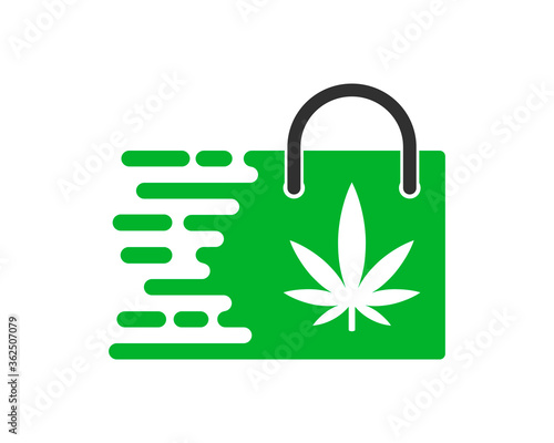Fast shopping bag with cannabis inside