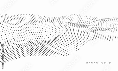 Abstract vector halftone dots. Halftone wave dots background.