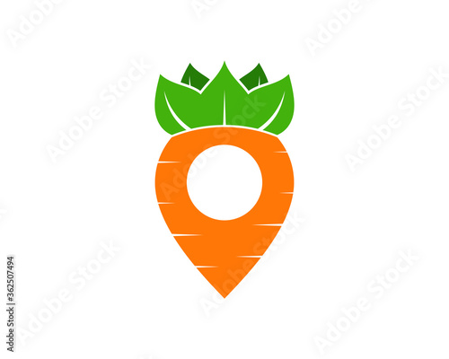 Pin location with carrot and leaf