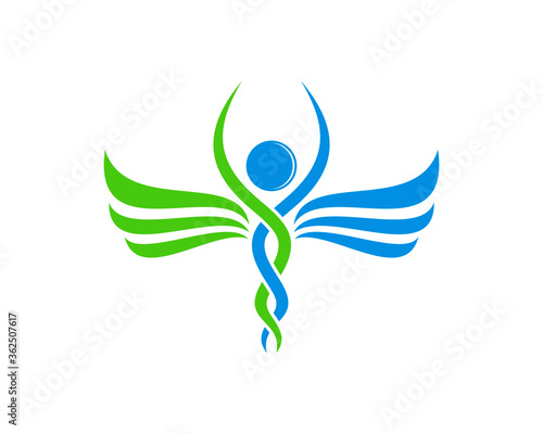 Healthy people twirl curve and wing