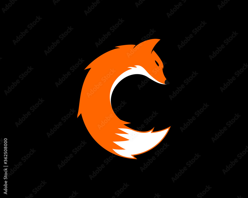 Obraz premium Fox with C letter initial