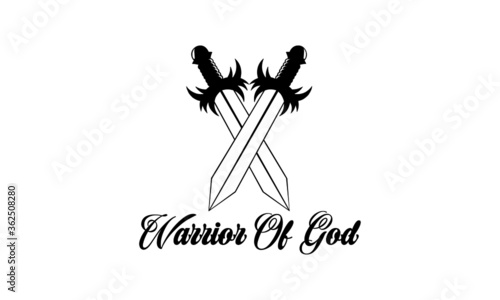 Warrior of God, Christian faith, Typography for print or use as poster, card, flyer or  T Shirt