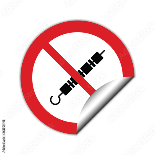 No barbecue  icon. no 
grilled food icon prohibited sign.