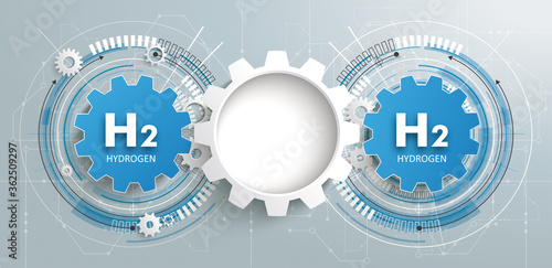 3 Futuristic Gear Wheels Circuit Diagram H2 Hydrogen