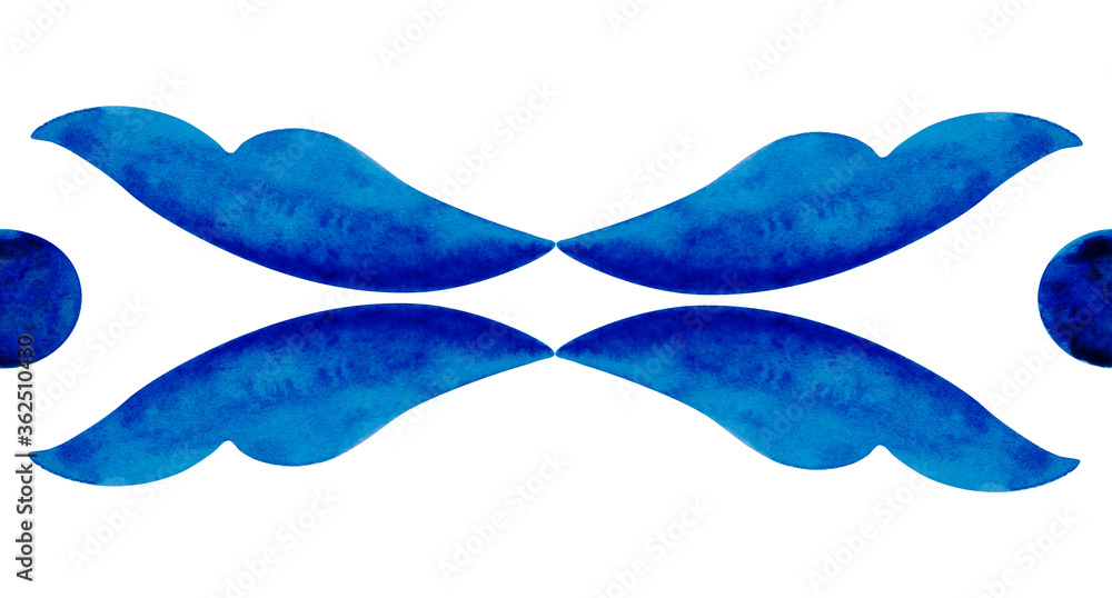 Watercolor pattern illustration. Wall tile design. Rectangular tile wall design. Ornament for surface texture, towels, pillows, wallpaper, print, web background. Pattern on a white background