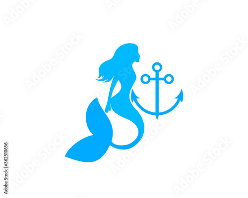 Beauty mermaid with anchor