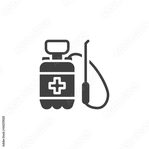 Disinfectant canister vector icon. filled flat sign for mobile concept and web design. Antibacterial pressure sprayer glyph icon. Symbol, logo illustration. Vector graphics