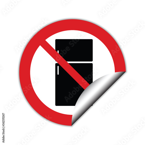 no Refrigerator icon Do not freeze prohibited sign. 