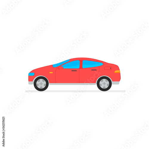 Vector red car  in white background. Vector illustration transport © Kostiantyn