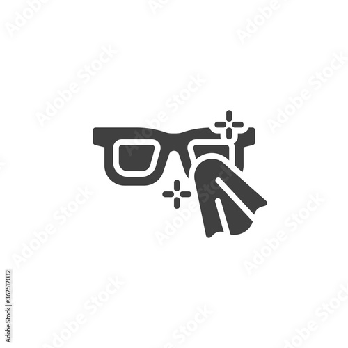 Glasses disinfection vector icon. filled flat sign for mobile concept and web design. Cleaning eyeglasses glyph icon. Symbol, logo illustration. Vector graphics