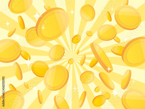 Background illustration material of flipping coins