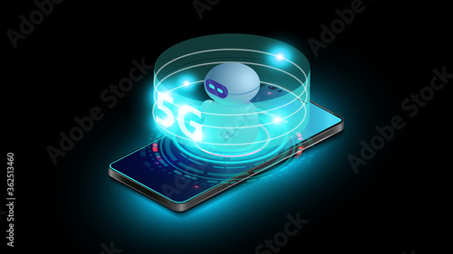 Wallpaper Mural Smartphone payment technology. Isometric mobile phone and internet banking. Torontodigital.ca