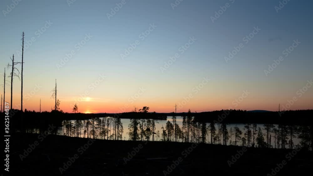 Shortest night over Lake Mensträsk in Swedish Lapland Shortest night over Lake Mensträsk in Swedish Lapland