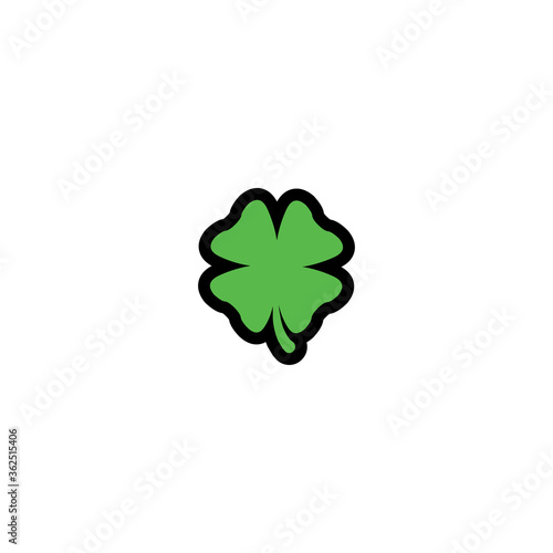 Four Leaf Clover Isolated Realistic Vector Icon. Isolated Clover Icon